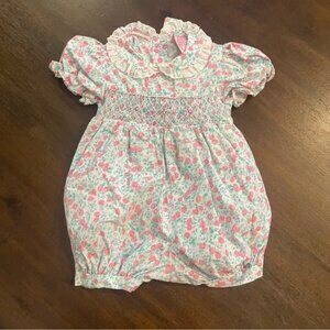 Vintage Allison Ann 12 months floral smocked bubble romper
